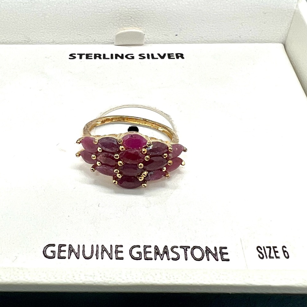 R.H. Maceys Ruby & Sterling Silver Ring Size 6